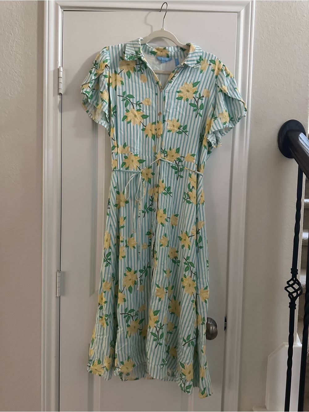 🌼 Draper James Floral Stripe Dress | Women’s Size Large | NWOT - Picture 2 of 5